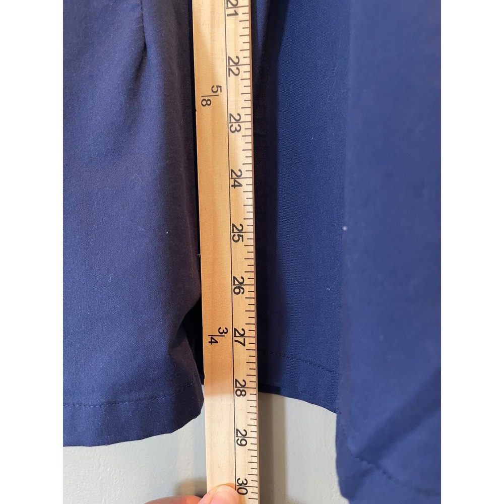 Butter-Soft Stretch Scrub Top Womens 2X Navy Grey Pink Colorblock V-Neck Pockets - Picture 11 of 12